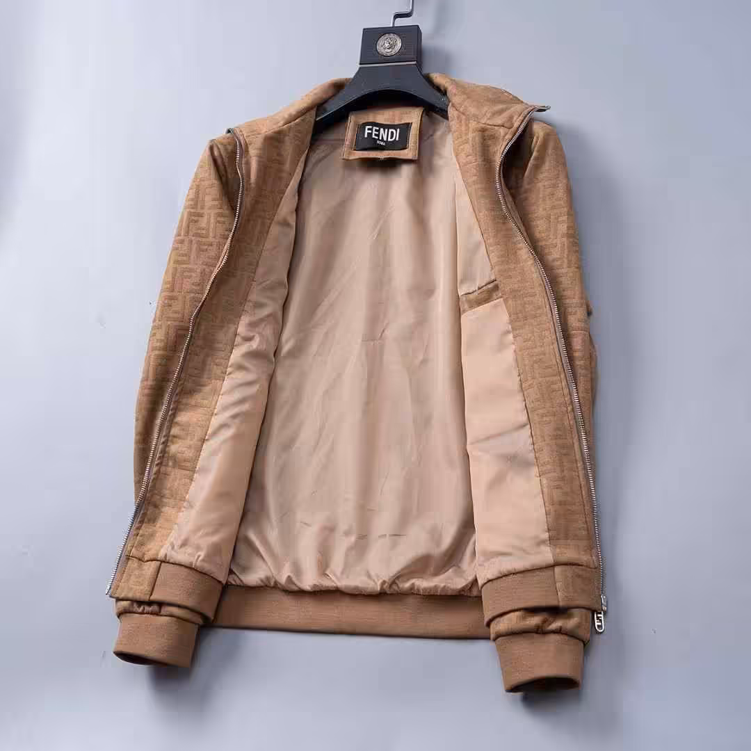 Fendi FF Embossed Khaki Wind Cheater Jacket