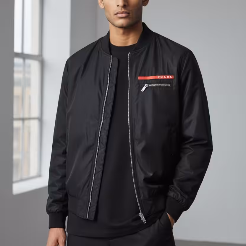 Prada Black Zip Lock Wind Cheater Jacket