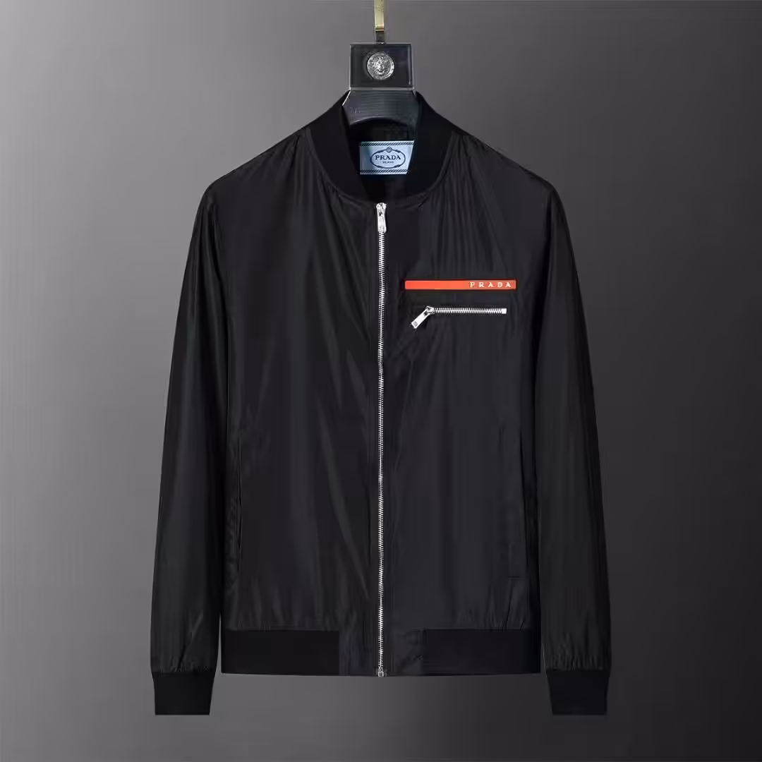 Prada Black Zip Lock Wind Cheater Jacket