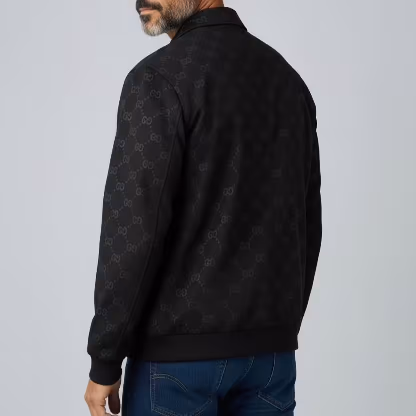 Gucci GG Embossed Black Wind Cheater Jacket