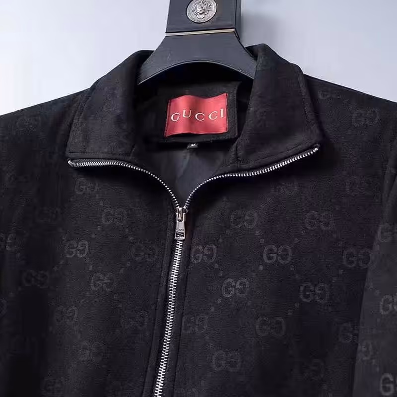 Gucci GG Embossed Black Wind Cheater Jacket