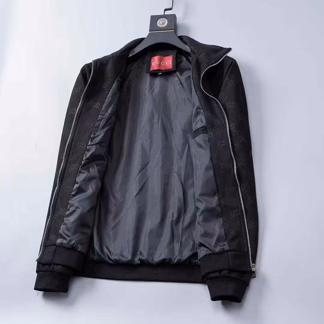 Gucci GG Embossed Black Wind Cheater Jacket