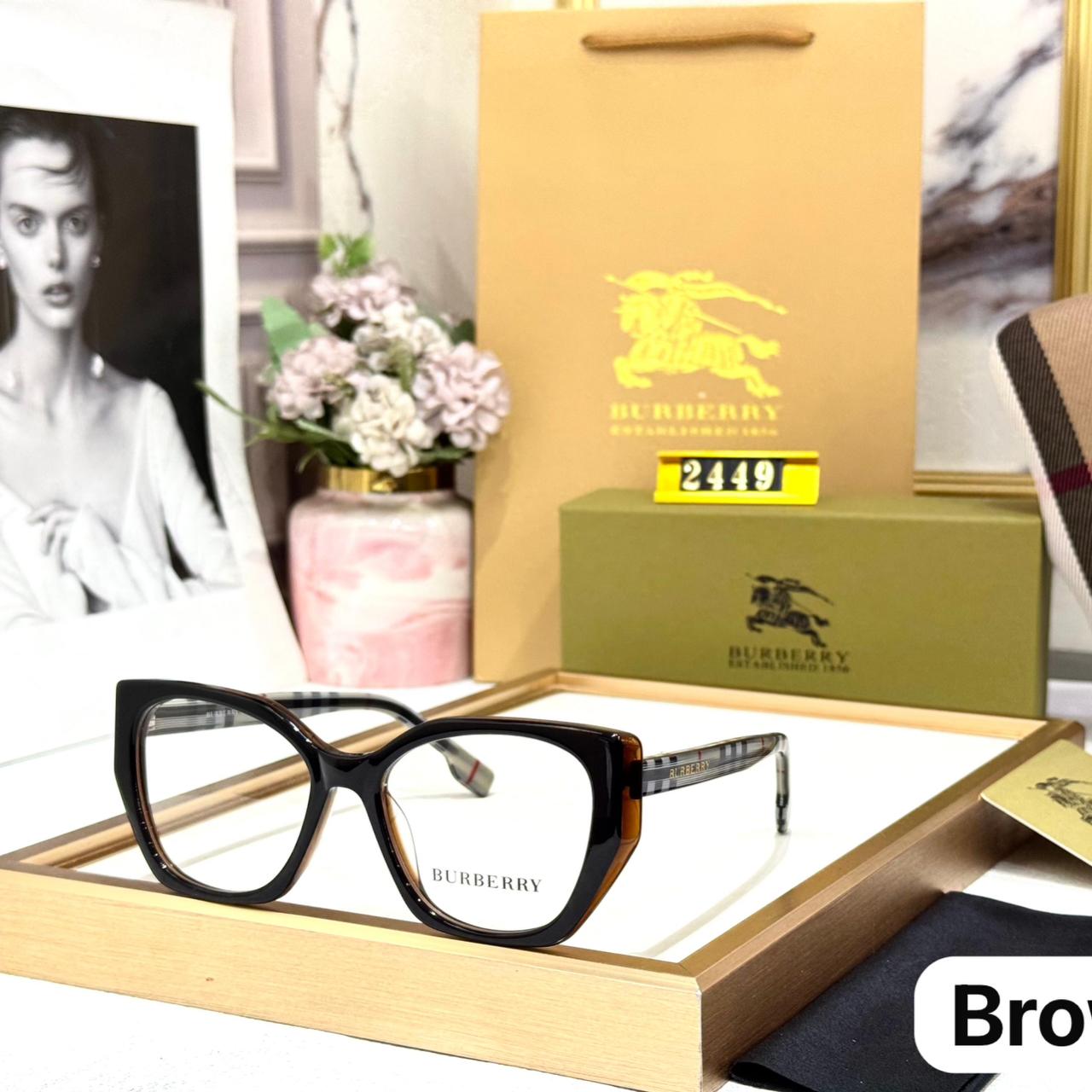 Burberry Brown Square Eyeglass Frame