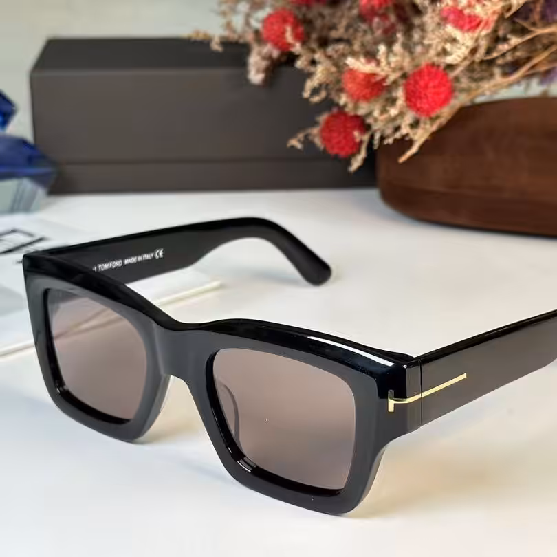 Tomford Black Brown Tinted Square Premium Sunglasses