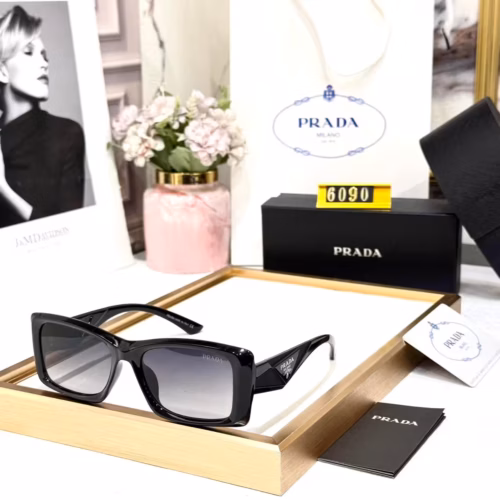Prada Black Square Unisex Sunglass