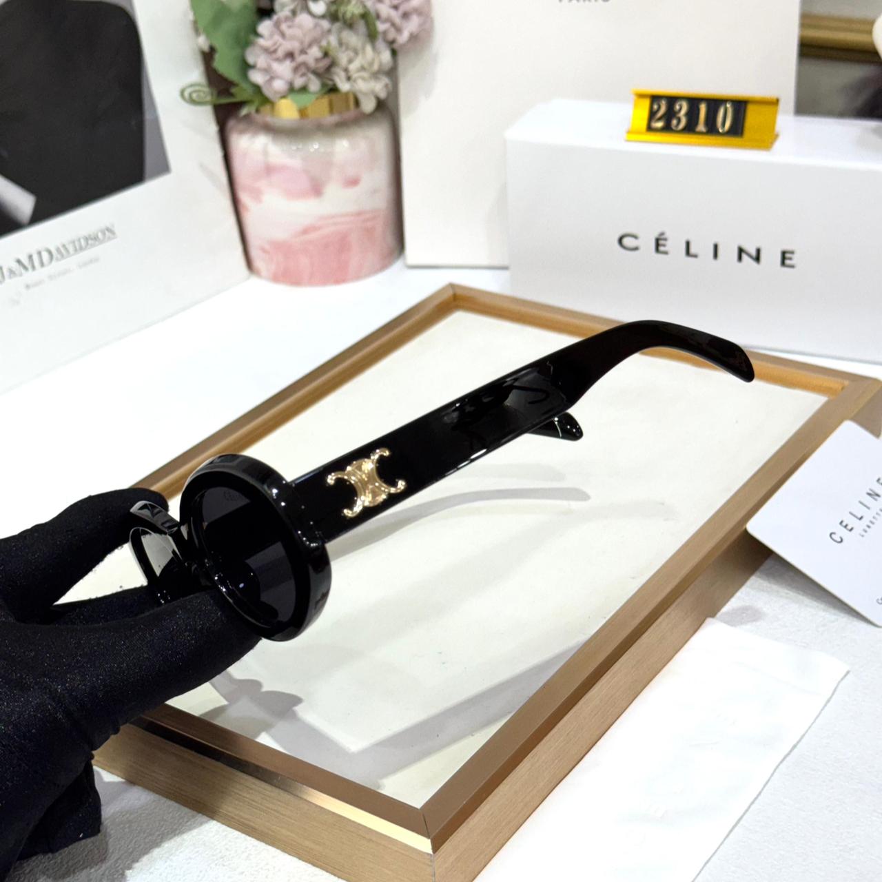 Celine Black Oval Sunglasses