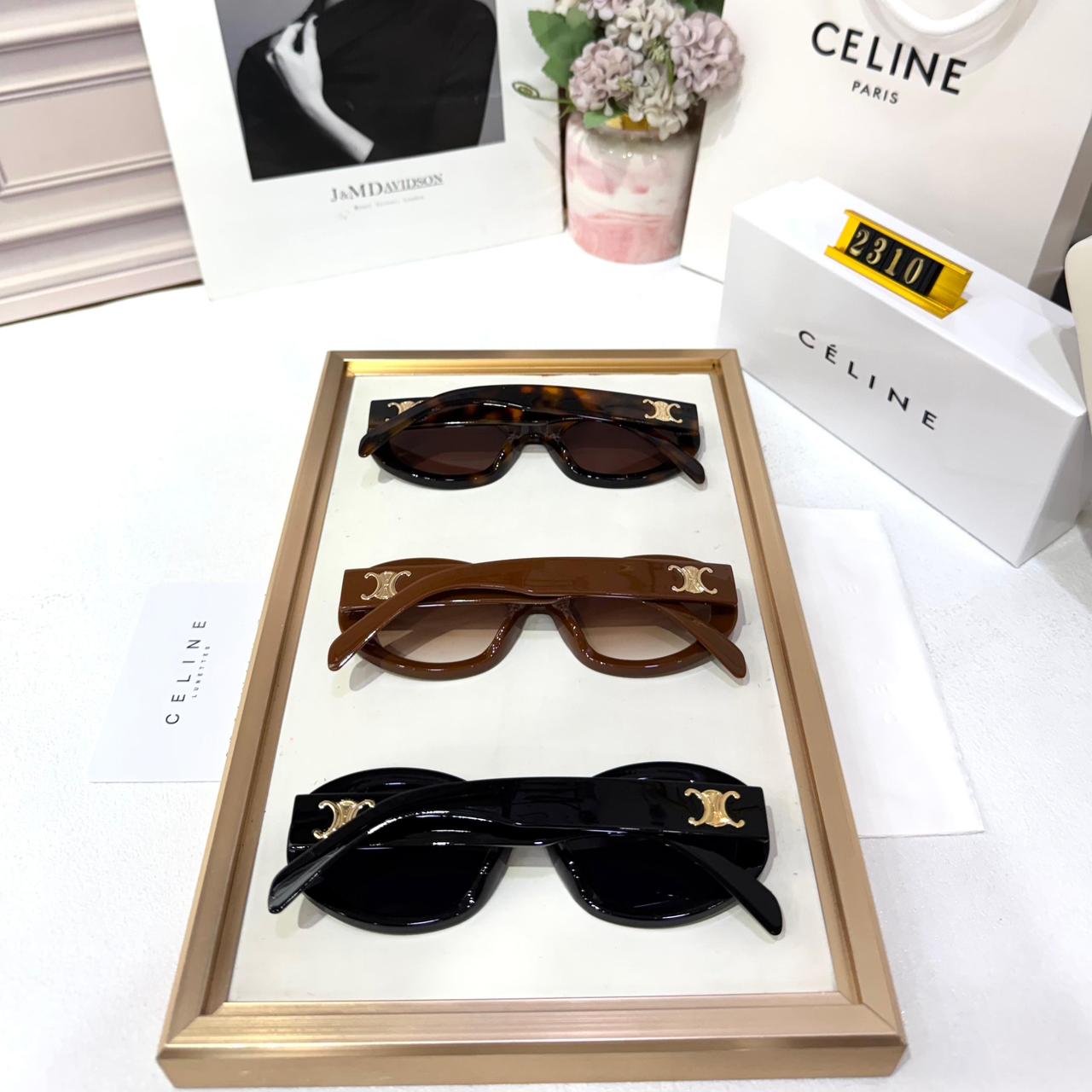 Celine Black Oval Sunglasses