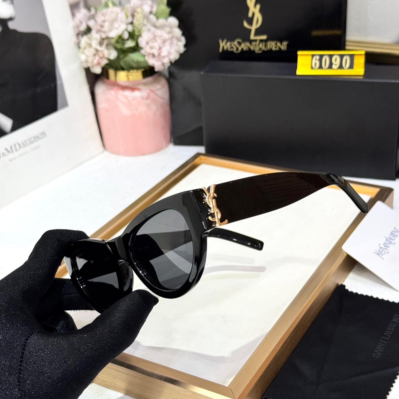 YSL Black Cat-Eye Women Sunglasses