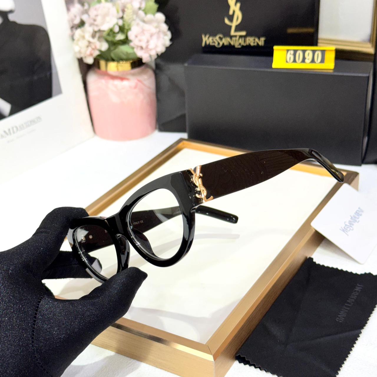 WhatsApp Image 2026-01-09 at 6.12.44 PM (1) YSL Saint Laurent Black Cat-Eye Optical Eyeglasses
