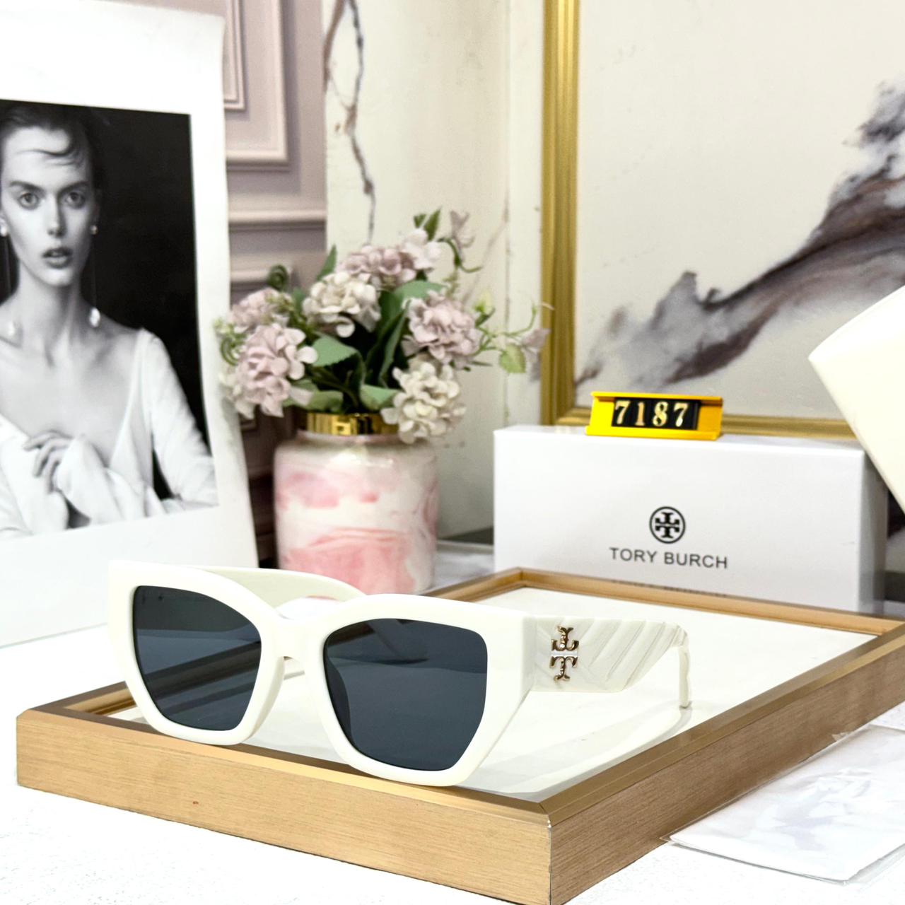 Tory Burch Tortoiseshell Square White Women Sunglasses