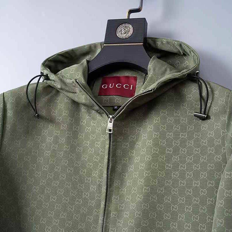 Gucci Green Embossed Wind Cheater Jacket