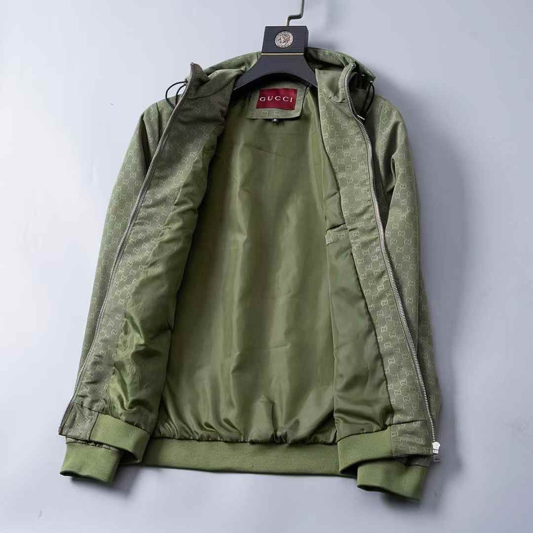 Gucci Green Embossed Wind Cheater Jacket