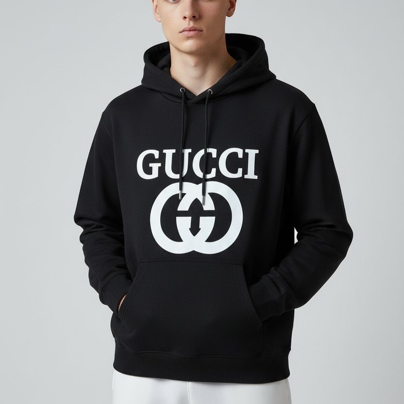 Gucci Interlocking Black Full Sleeve Men’s Hoodie