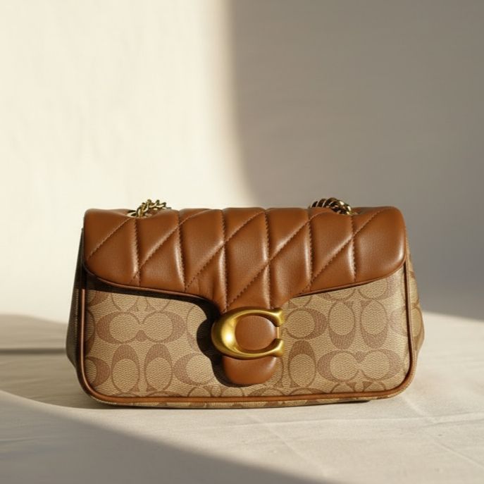 WhatsApp Image 2026-01-17 at 8.14.41 PM Coach Tabby 26 Khaki Brown Quilted Sling Bag (With Box)