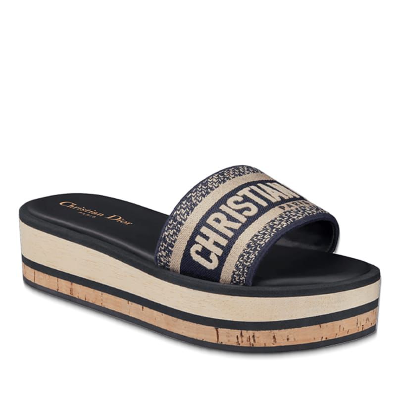 Christian Dior Dway Blue Platform Slide