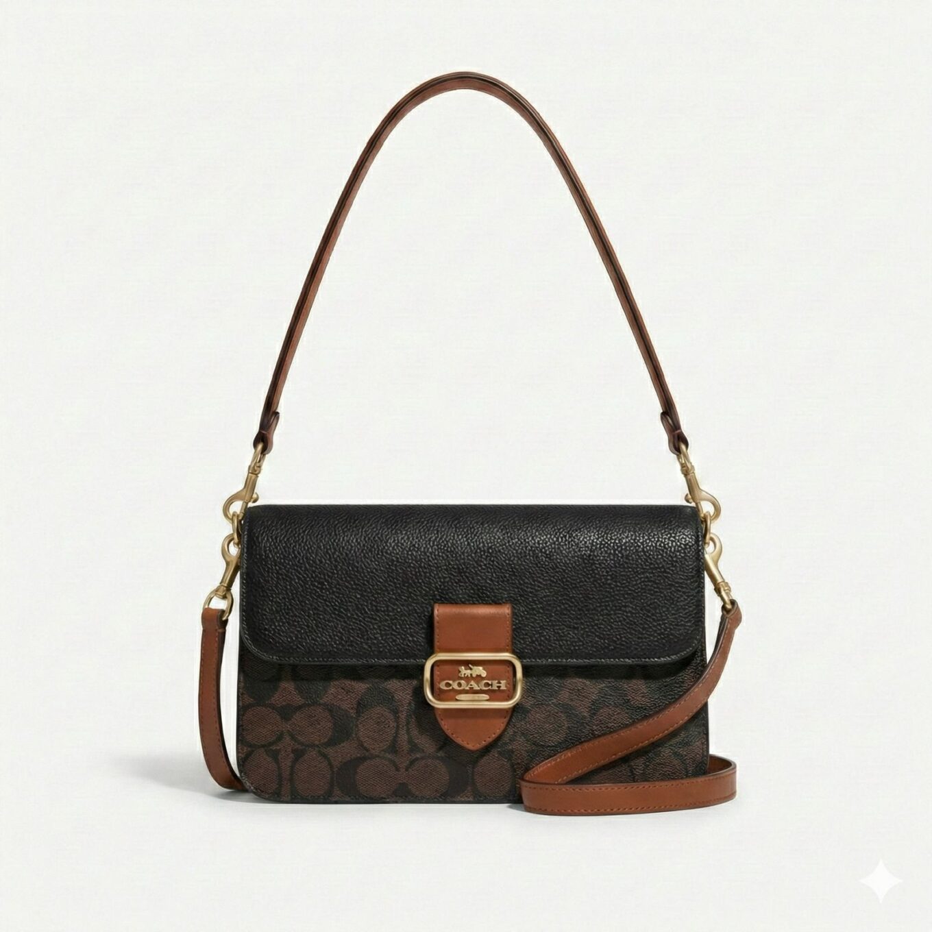 WhatsApp Image 2026-01-21 at 4.12.55 PM Coach Morgan Signature Coffee Black Shoulder Bag (With Box)