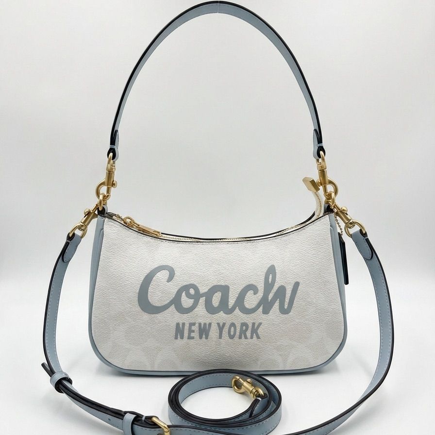 WhatsApp Image 2026-01-23 at 6.54.20 PM Coach Teri Signature Canvas White Mini Crossbody Sling Bag (With Box)