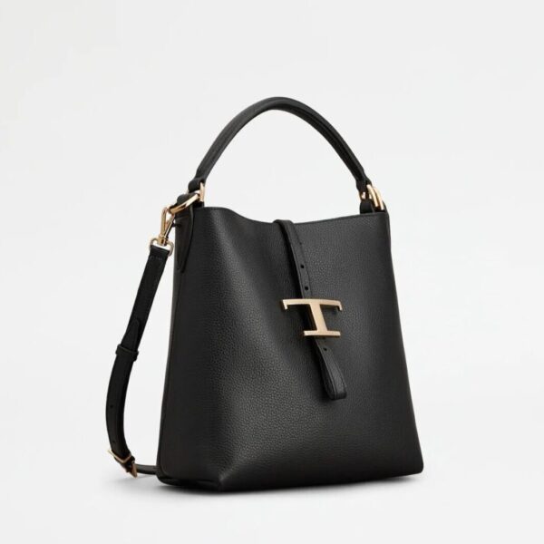 Tods T Timeless Black Bucket Bag (With Box)