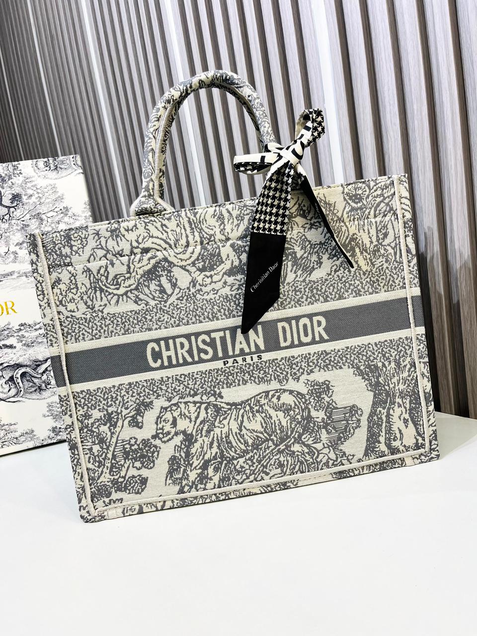WhatsApp Image 2026-02-02 at 4.50.32 PM Christian Dior Grey Tiger Tote (With Box)