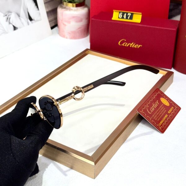 Cartier Oval Black Sunglass For Women