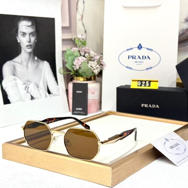 Prada Hexagonal Brown Unisex Sunglass