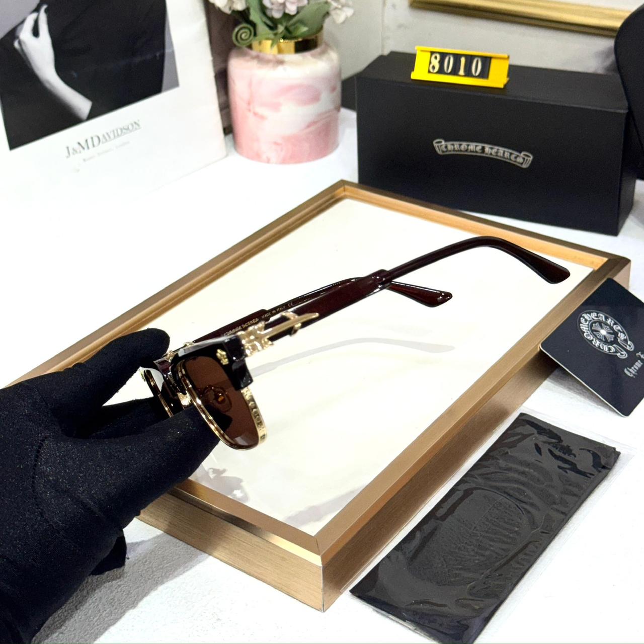 Chromeheart Brown Wayfarer Sunglass for Men