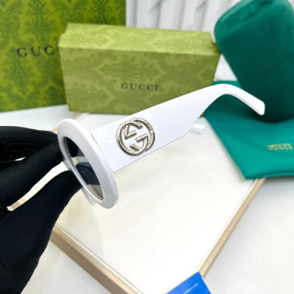 Gucci Round White Black Sunglass For Women