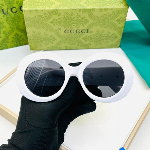 Gucci Round White Black Sunglass For Women