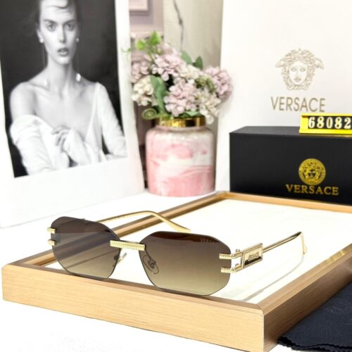 Versace Rectangular Brown Unisex Sunglass