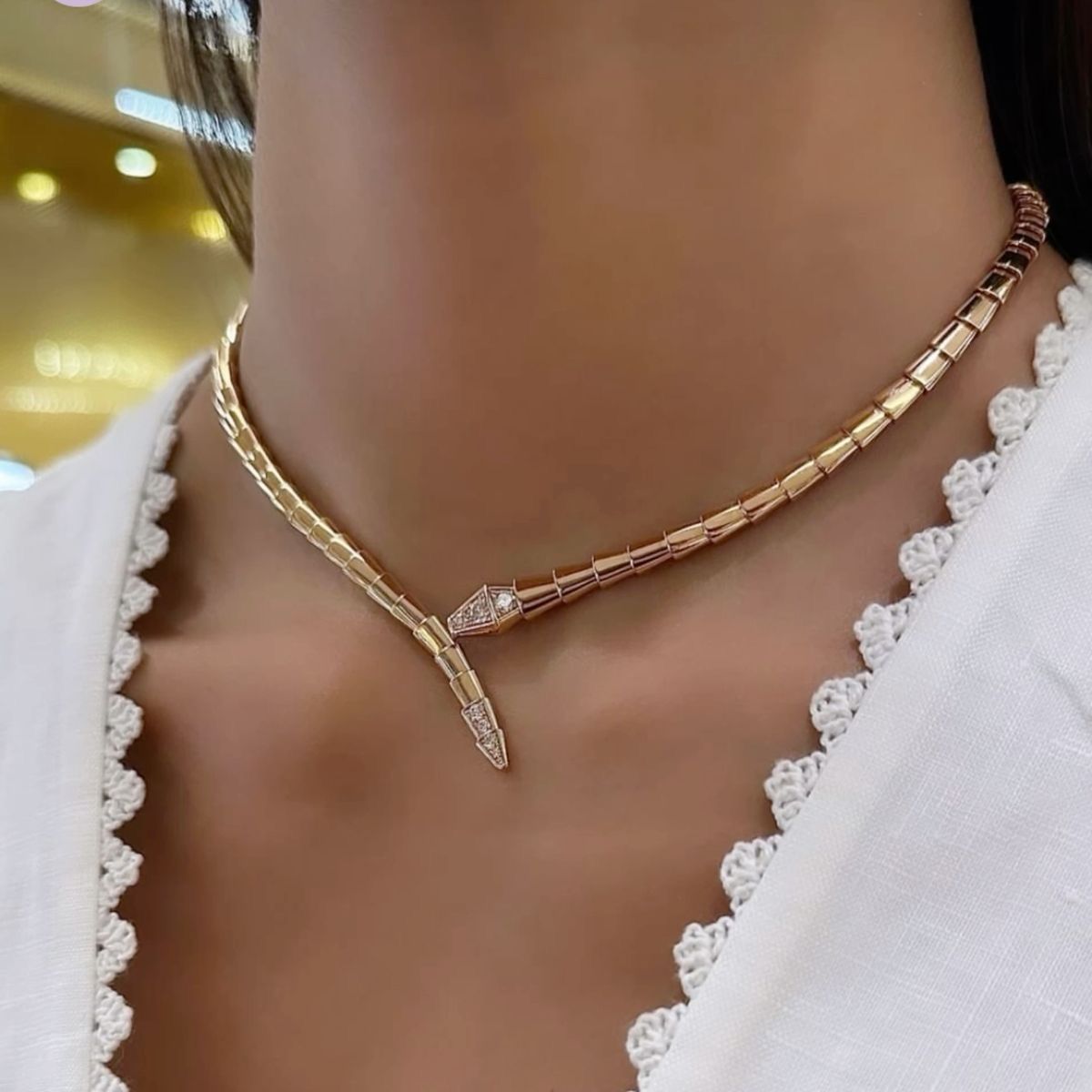 Bvlgari Serpenti Viper Rosegold Necklace