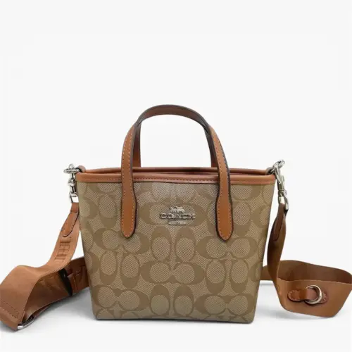 Coach Apricot Brown Mini City Tote (With Box)