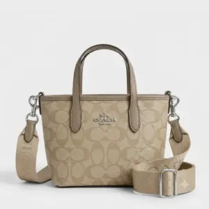 Coach Apricot Khaki Mini City Tote (With Box) Louis Vuitton On The Go PM Coffee Tote Bag (With Double Box Packaging)