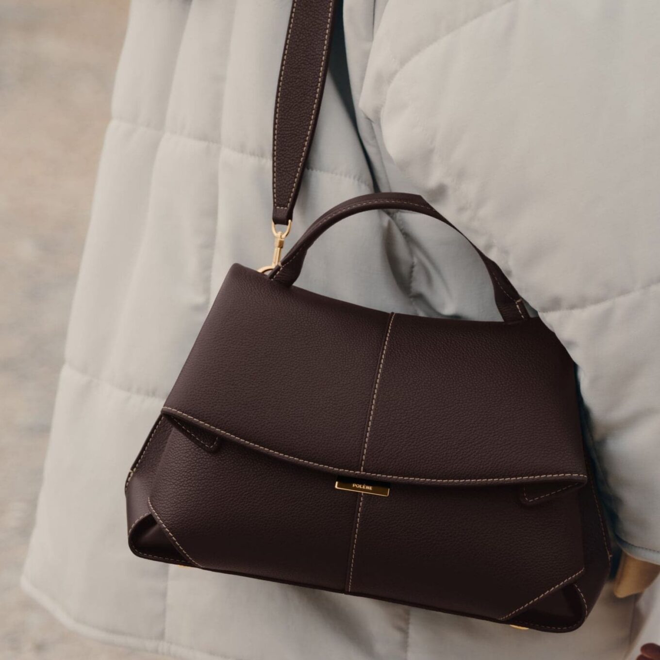 Polene Mokki Ebony Handbag (With Box)