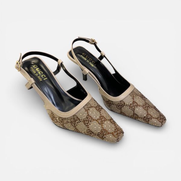 Gucci Beige GG Canvas Heel