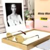 Miu Miu Round Metal Gold Frame Women Sunglasses