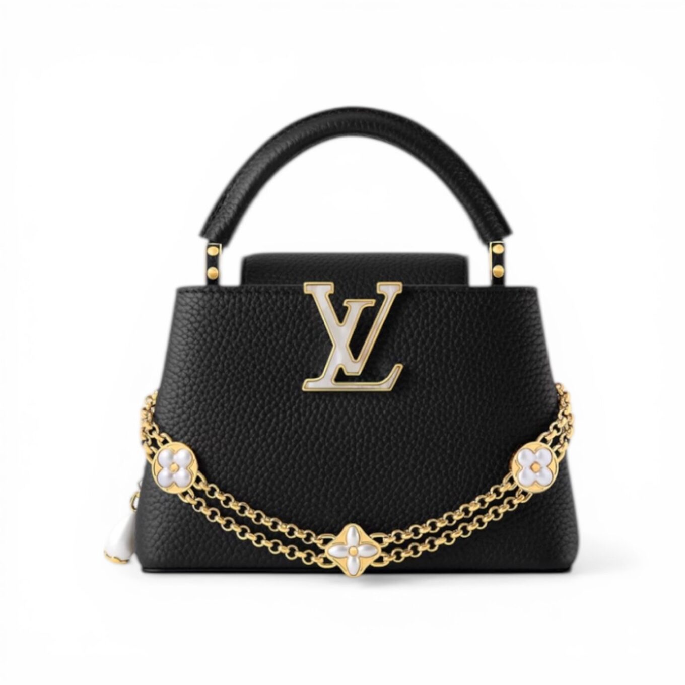 Louis Vuitton Capucines Mini Black Handbag (With Double Box Packaging)
