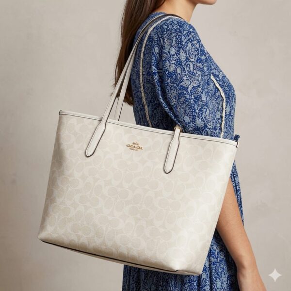 WhatsApp Image 2026-03-28 at 5.44.37 PM Coach Glacier White Large City Tote
