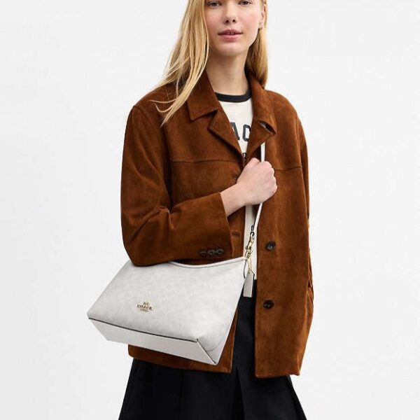 WhatsApp Image 2026-03-28 at 8.46.56 PM Coach Laurel Signature White Shoulder Bag (With Box)