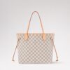 Louis Vuitton Neverfull MM White Check Premium Tote Bag (With Double Box)