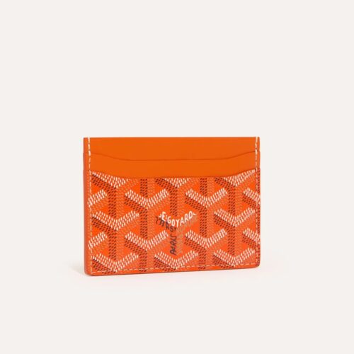 Goyard Saint Sulpice Orange Color Card Holder Wallet With Box