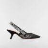 Jadior Black Millefori Mesh Slingback Pump
