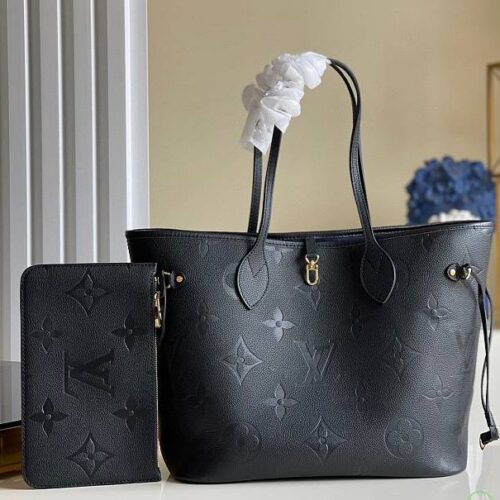 Louis Vuitton Empreinte Black Embossed Neverfull Bag (With Box)