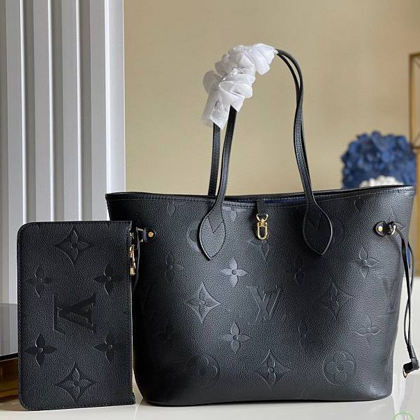 Louis Vuitton Empreinte Black Embossed Neverfull Bag (With Double Box)