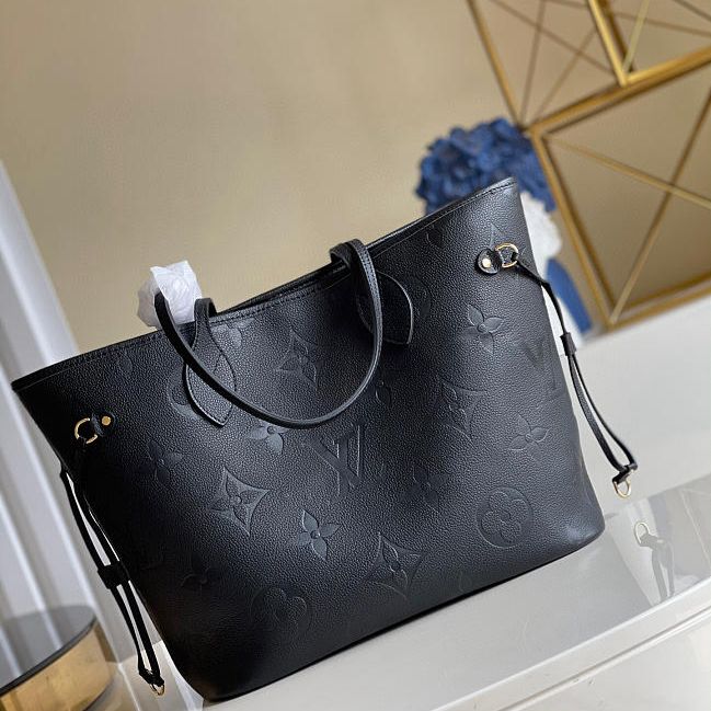 Louis Vuitton Empreinte Black Embossed Neverfull Bag (With Double Box)