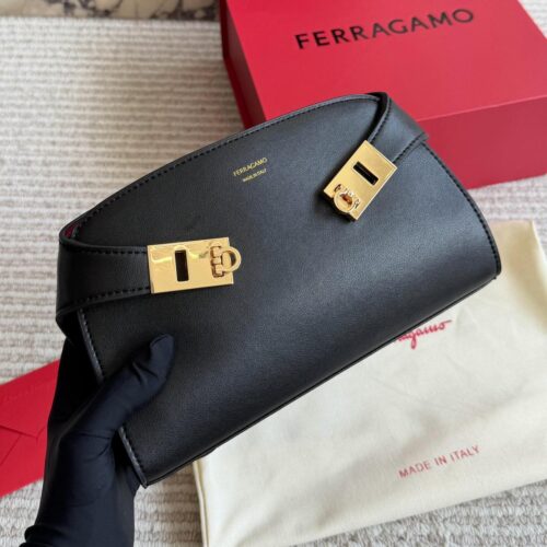 Ferragamo Hug Mini Black Premium Crossbody Bag (With Box)