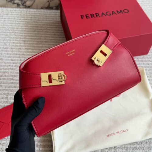 Ferragamo Hug Mini Red Premium Crossbody Bag (With Box)