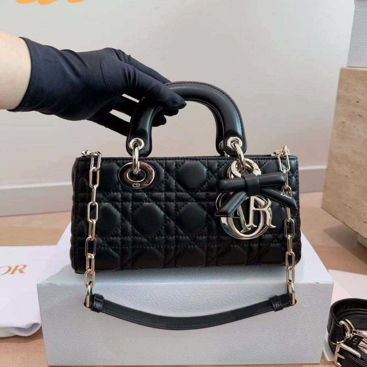 Dior Lady D-Joy Black Premium Hand Bag (With Double Box)