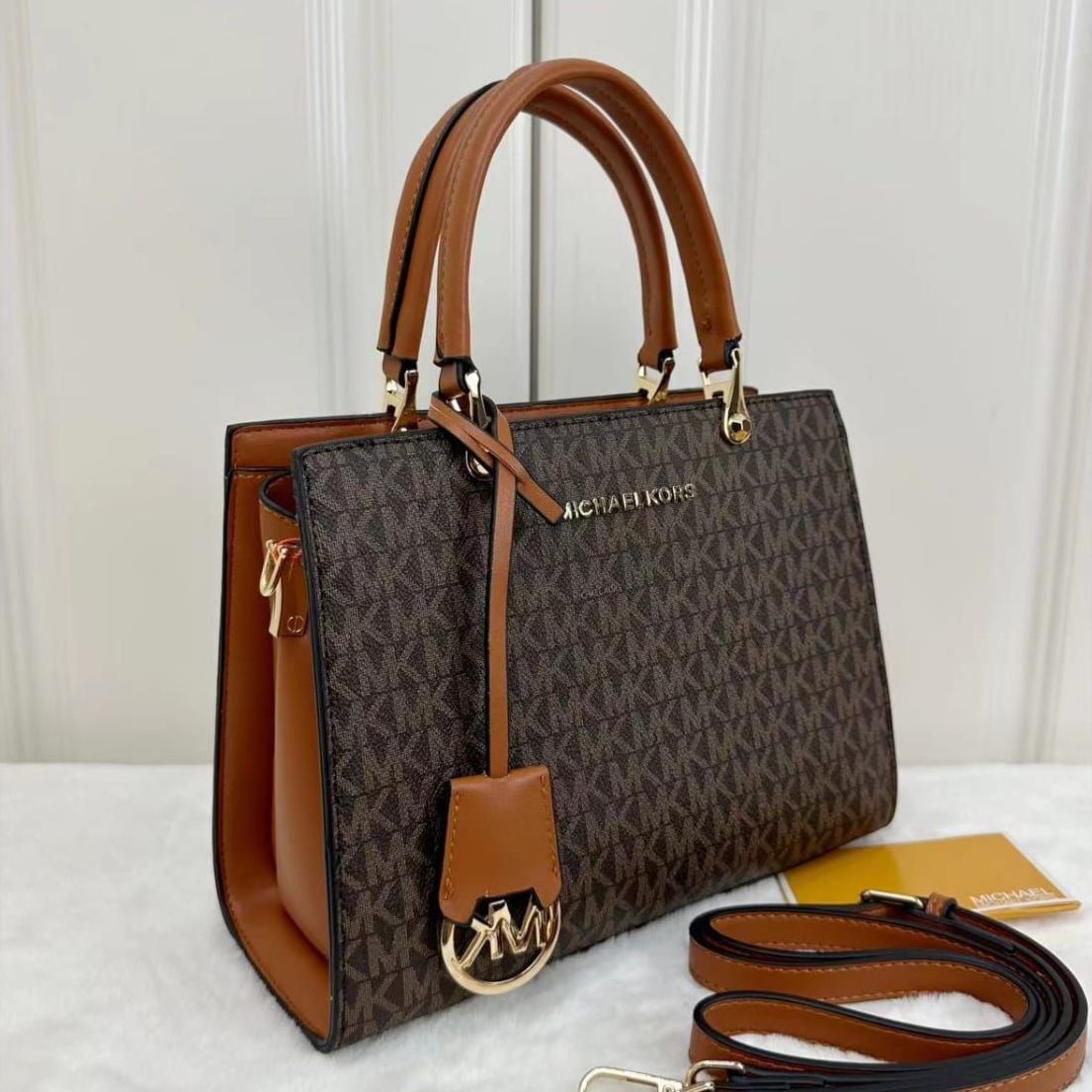 Michael Kors Marilyn Saffiano Coffee Brown Handbag