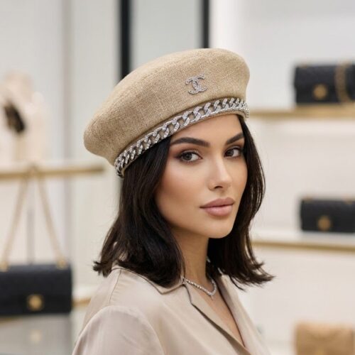 Chanel Logo Beige Ladies Cap