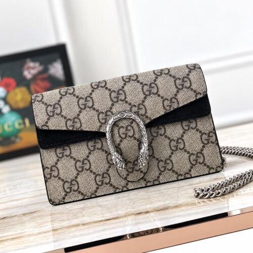 Gucci Dionysus Khaki Black Mini Sling Bag (With box)